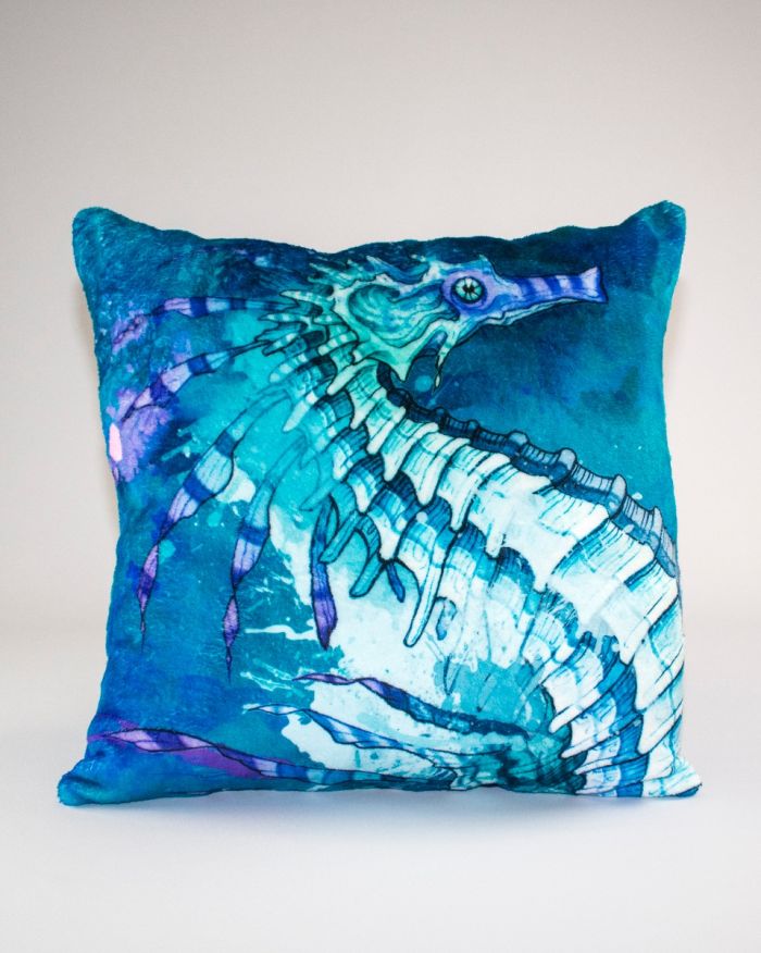 Mystic Seas Seahorse Throw Pillow 22''
