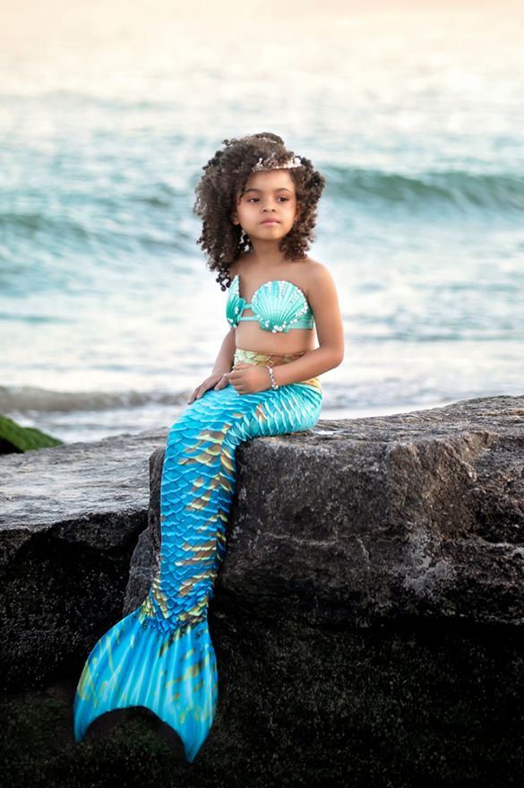 Kids Caribbean Dream Guppy Mermaid Tail Skin