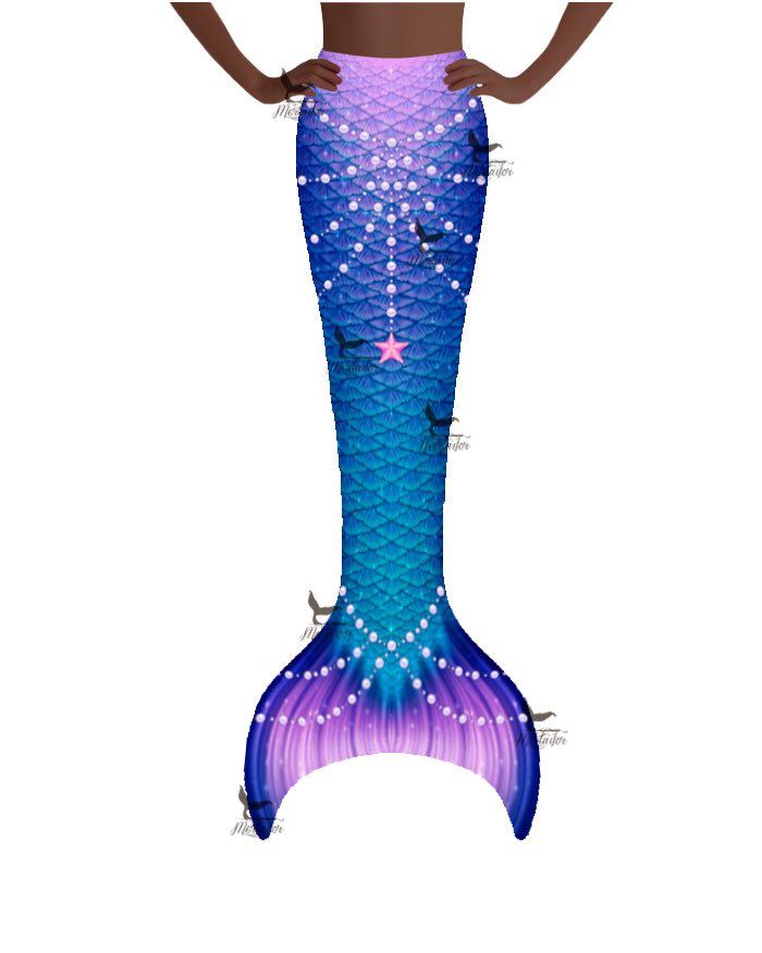 Pearl Princess Guppy Mermaid Tail with Monofin