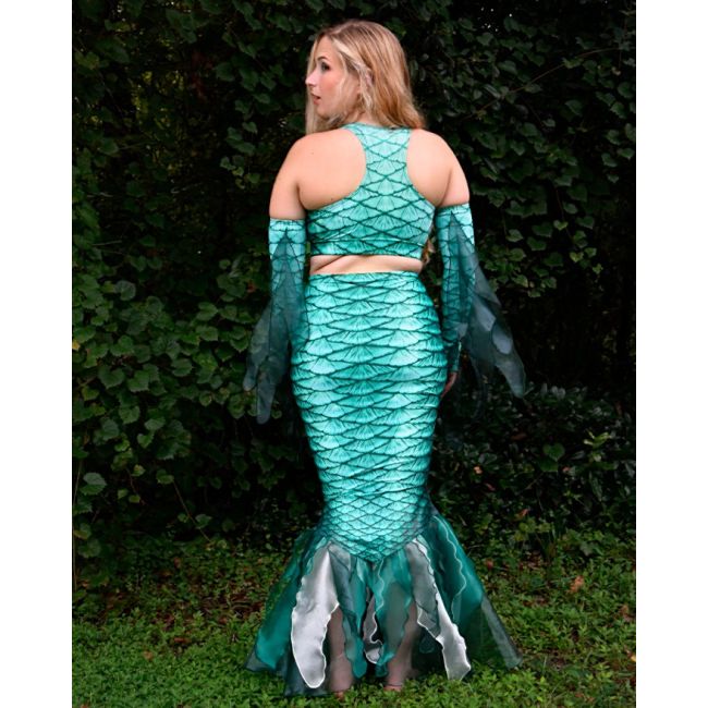 Emerald Princess Mermaid Skirt with Flowing Seaweed Bottom Emerald Princess Mermaid Skirt with Flowing Seaweed Bottom