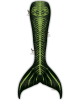 Fluorescent Green Fish Bones Grotto Fantasea Tail Skin