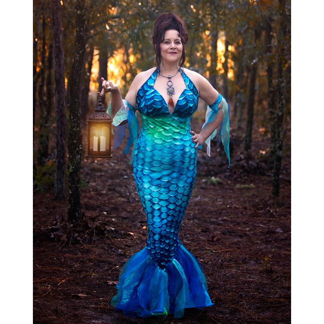 mermaid dress costume Magic Blue Tutu This dress comes with matching clam shell wings Golden Glimmer Mermaid Costume -