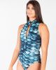 Black Pearl Zipper Racerback One Piece