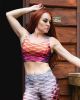Raspberry Orange Cascade Womens Sport Top
