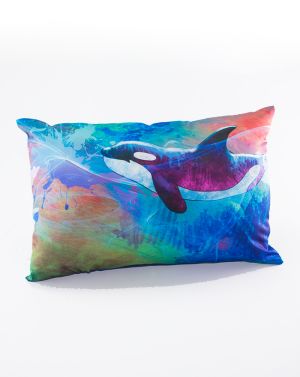 Mystic Seas Orca Whale Throw Rectangle Pillow