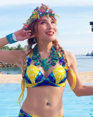 Citrine Lagoon Padded Halter Top