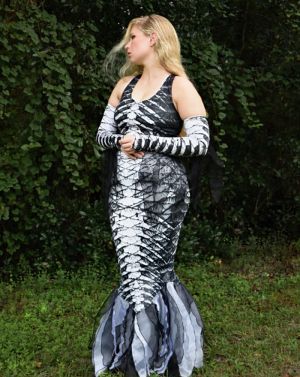 Black Fish Bones Grotto Mermaid Skirt