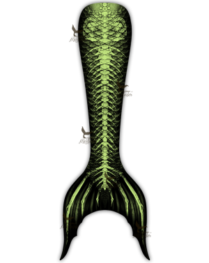 Fluorescent Green Fish Bones Grotto Adult Guppy Mermaid Tail Skin