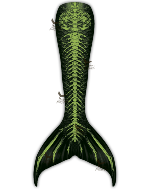 Fluorescent Green Fish Bones Grotto Fantasea Tail Skin