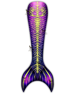 Fluorescent Pink Fish Bones Grotto Kids Guppy Mermaid Tail Skin