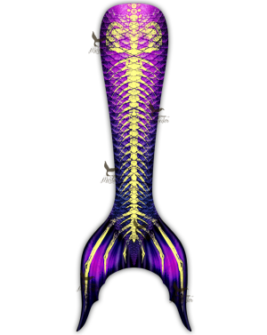 Fluorescent Pink Fish Bones Grotto Kids Guppy Mermaid Tail Skin