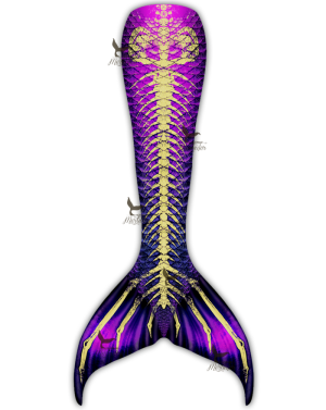Fluorescent Pink Fish Bones Grotto Fantasea Tail Skin