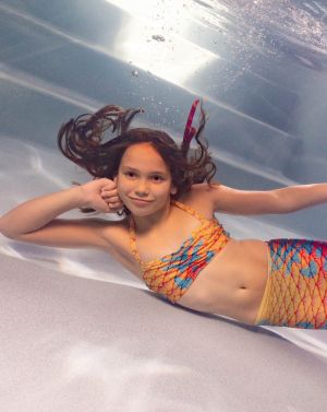 Kids Sunrise Waves Bandeau Bikini Top