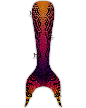 Tigris Sunset Kids Guppy Mermaid Tail Skin