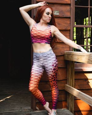 Raspberry Orange Cascade Legging