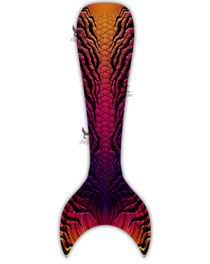 Tigris Sunset Kids Guppy Mermaid Tail Skin