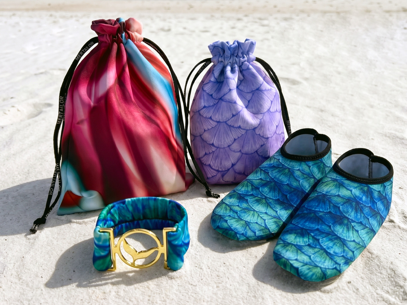 Up-Cycled products handcrafted from Mertailor mermaid tail materials