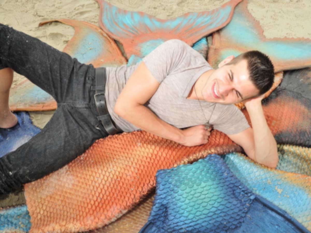 Behind the scenes production featuring custom Mertailor mermaid tails