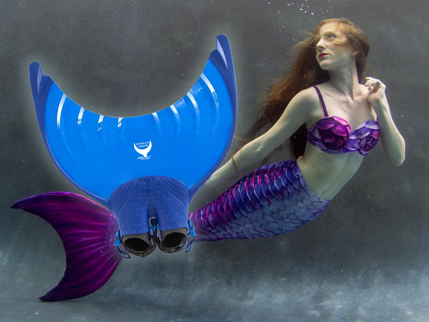 Mertailor Guppy Mermaid Tail Skin with Mermaid Linden Monofin