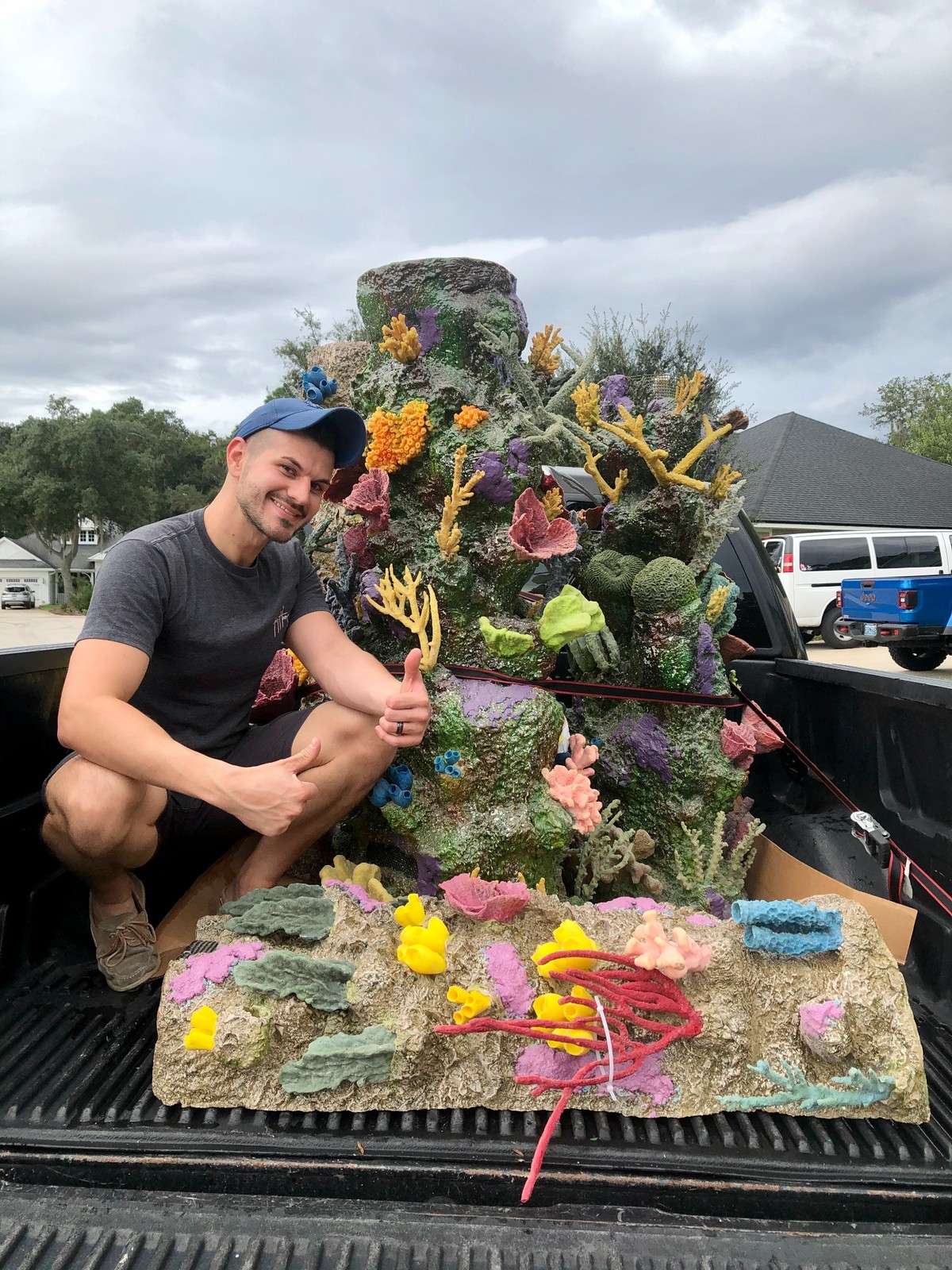 Eric Ducharme during construction of Mertailor's Mermaid Aquarium Encounter