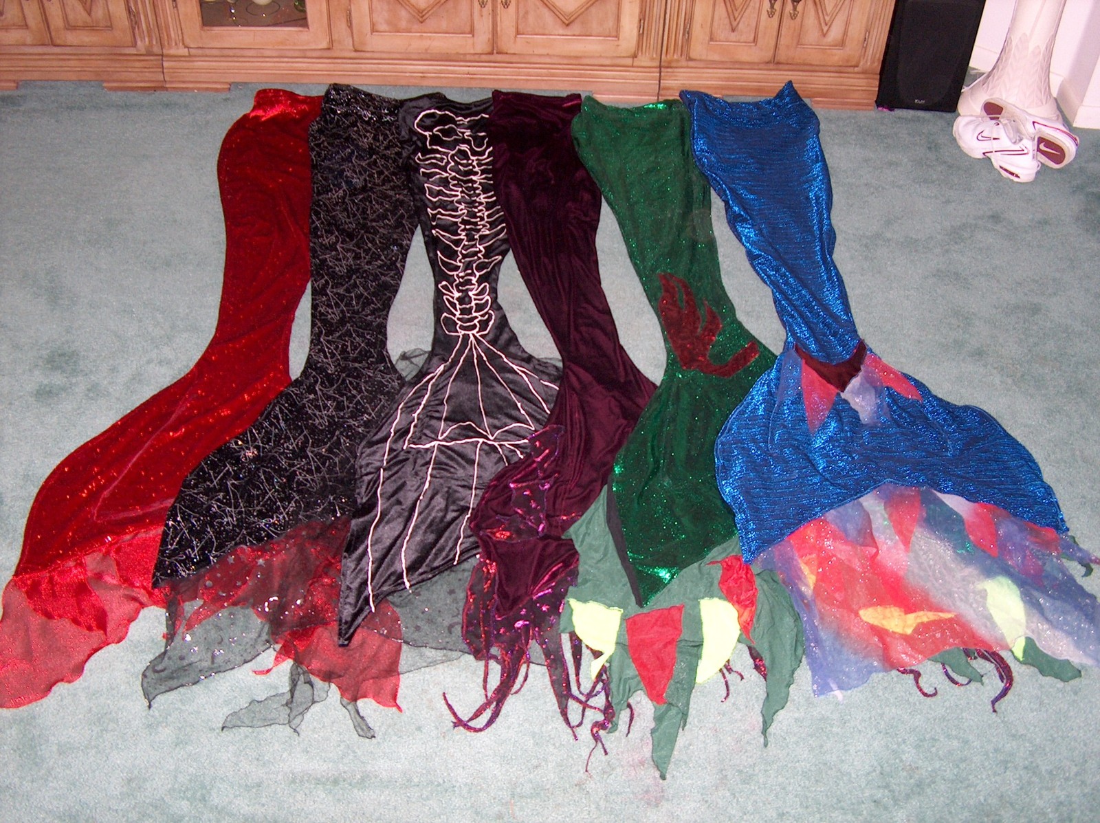 Early handmade fabric mermaid tails by Eric Ducharme