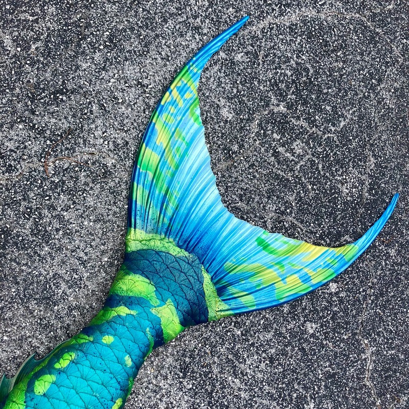 Fluke detail of Eric Ducharme's signature silicone mermaid tail