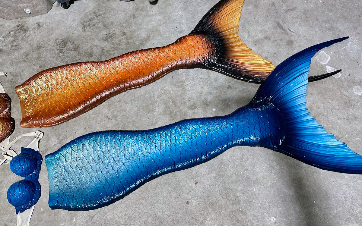 Pre-made and one-of-a-kind Mertailor silicone mermaid tails