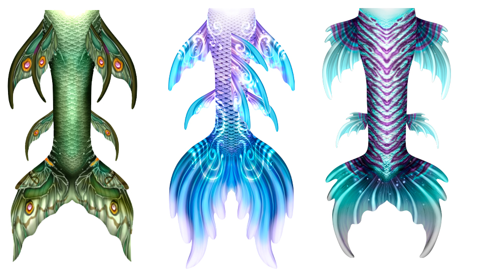 Custom mermaid tail artwork by Siren Pearls