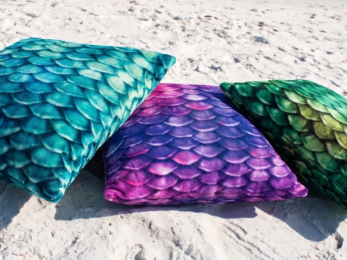 Mertailor mermaid and marine life decorative pillows